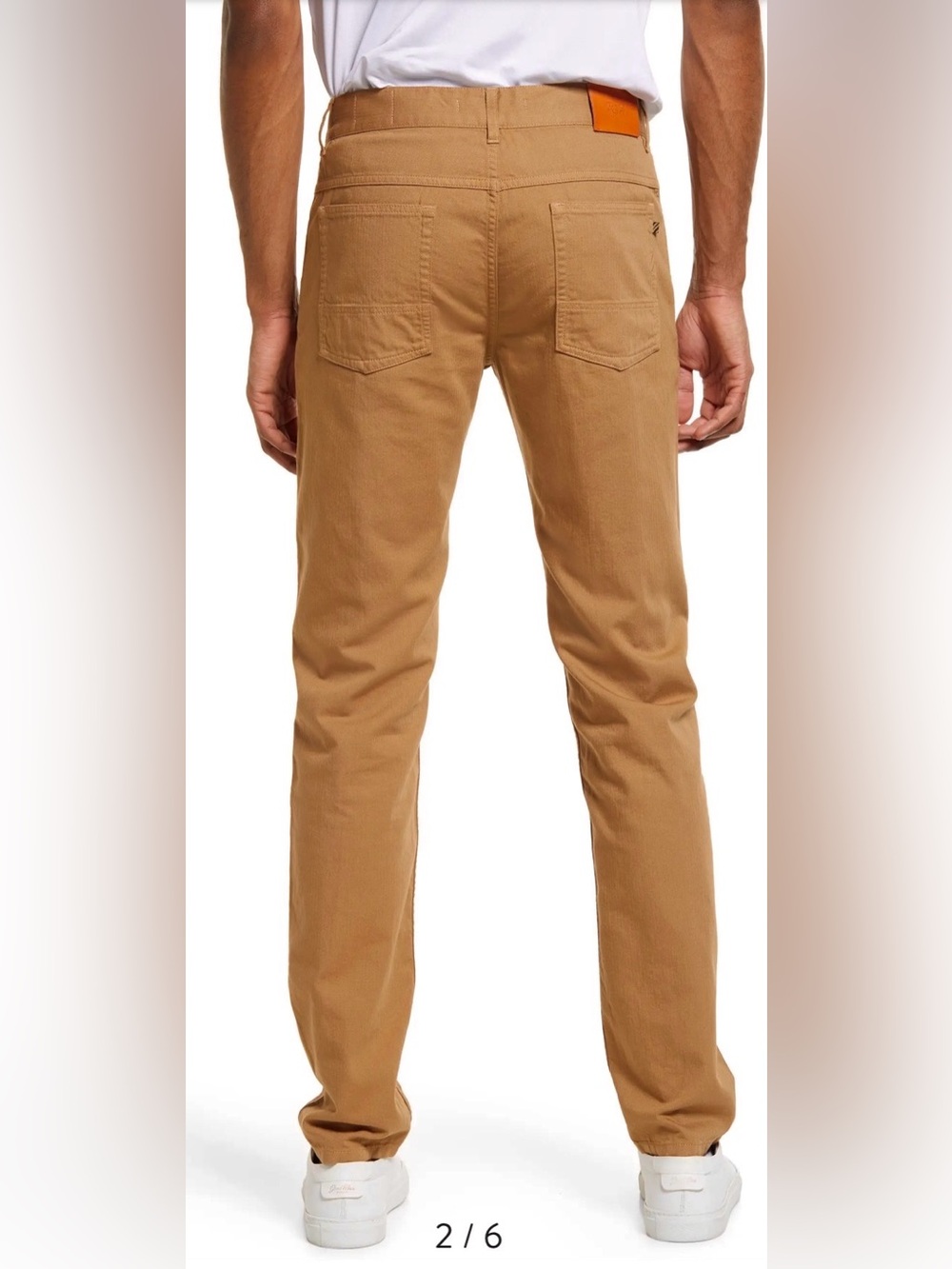 Billy Reid Cotton & Linen Blend Pants Herringbone Pattern Dark Tan Size 32 EUC